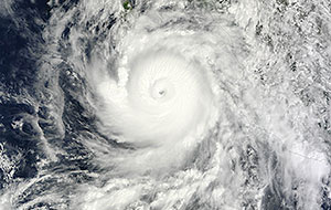 En orkan sedd från en satellit