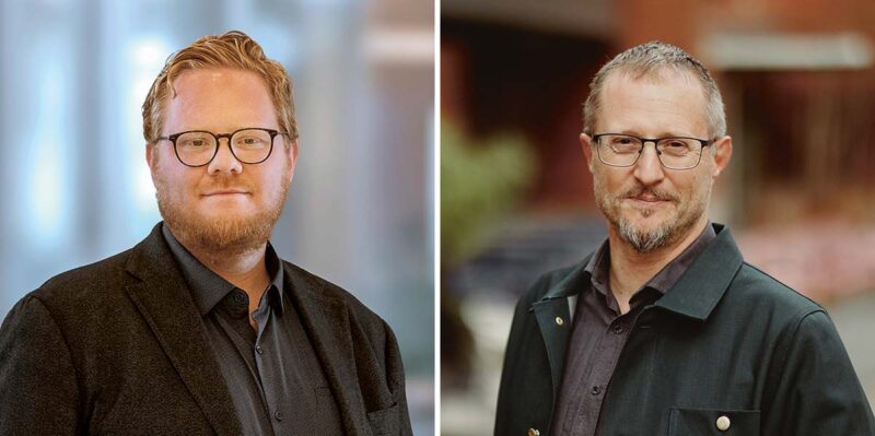 Kollage av två porträtt. Ett på Emil Johansson och ett på Patrik Schröder.